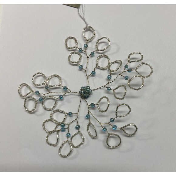 Seasons of Cannon Falls Ornaments Glass & Wire Beaded Snowflake Assorted 3pc - Picture 5 of 12